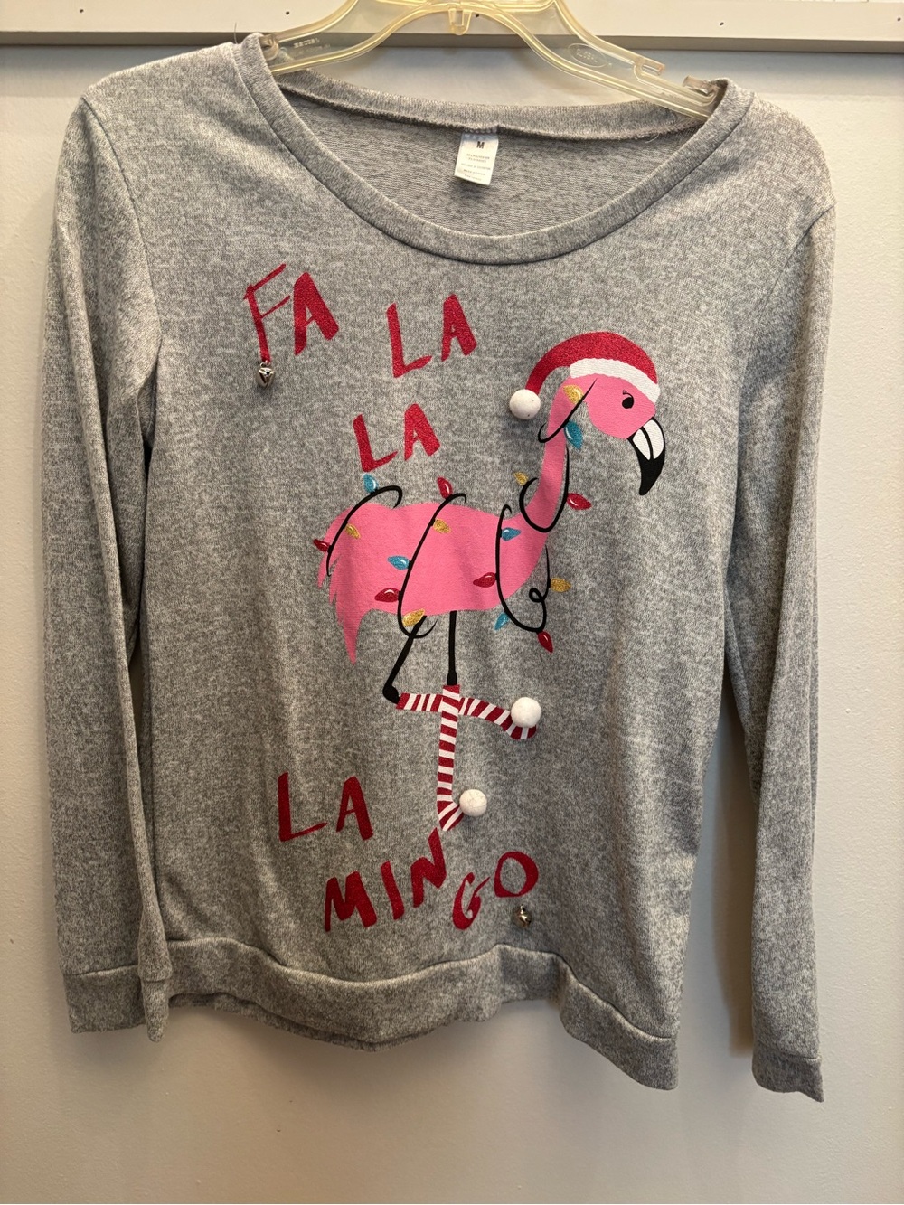 Flamingo Ugly Christmas Sweater Sweatshirt size Medium